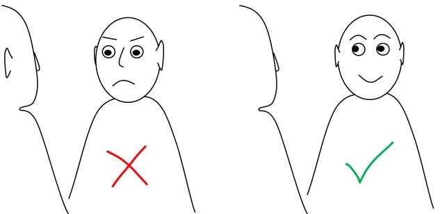 cartoon turn head to hear