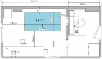 Example floor plan for the Albira Si PET/SPECT/CT system.