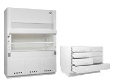 Polypropylene fume hoods and casework
