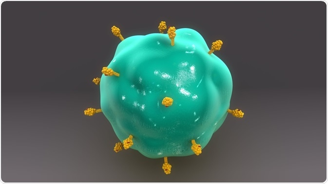 Abnormal cell with antigens to be detected using immunophenotyping and flow cytometry