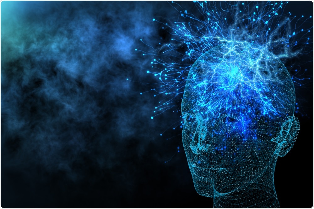 Abstract illustration showing the human brain - by Peshkova