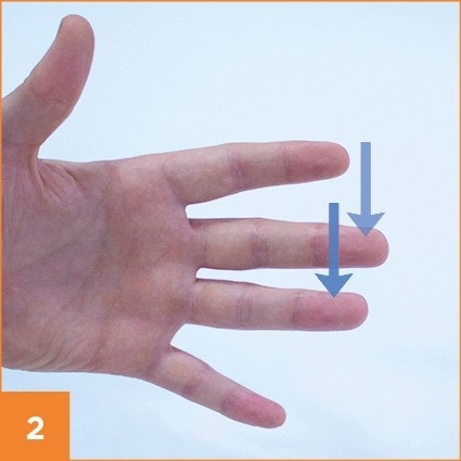 Step 2 in taking a blood prick