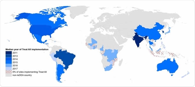 This is a map of the implementation of the WHO