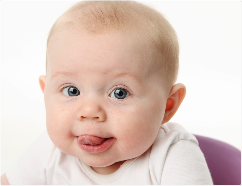 Baby with healthy tongue.