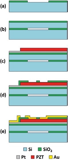 The process flow for fabrication of the sensor.
