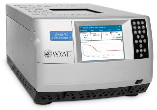 he DynaPro Plate Reader assesses solution quality in stand-ard 96, 384 or 1536 well plates, without perturbing the samples