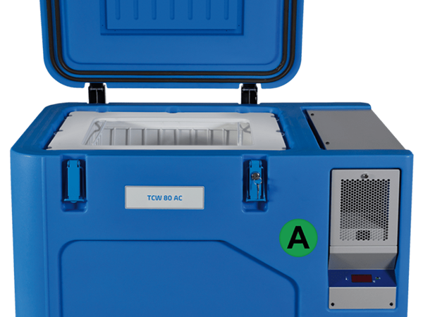 TCW80AC vaccine refrigerator with 83.4 L capacity and +4 °C set temperature