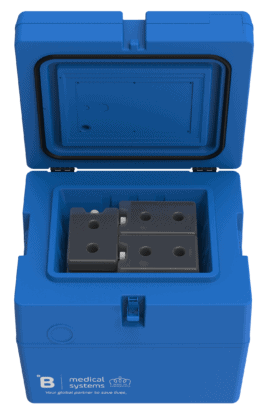 Temperature-controlled blood transport boxes for safe medical use