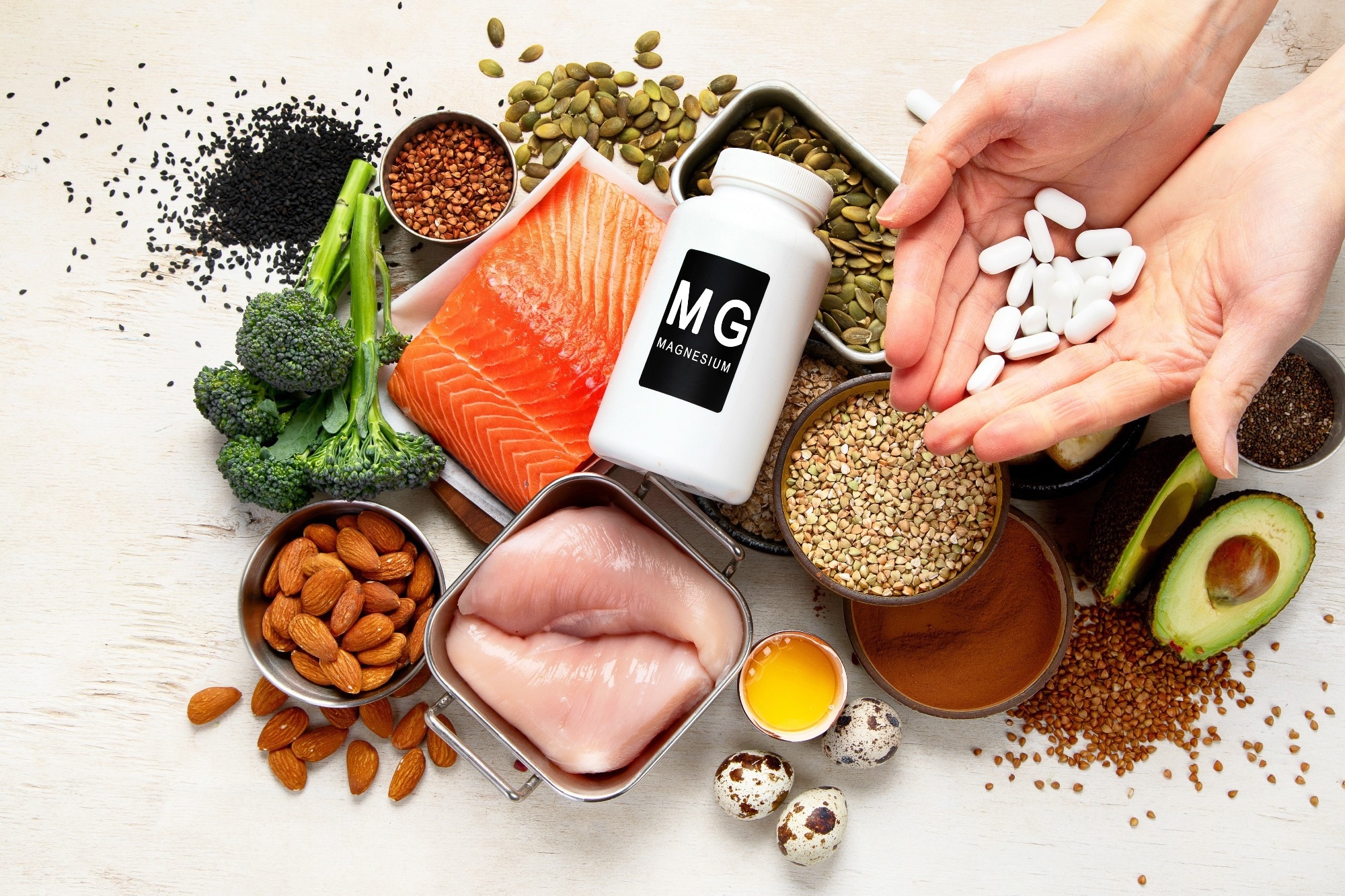 Food containing magnesium